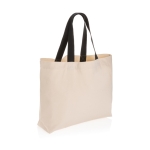 Grote gerecyclede canvas tas 240 g/m2 EcoTrace Raw kleur gebroken wit