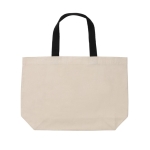 Grote gerecyclede canvas tas 240 g/m2 EcoTrace Raw kleur gebroken wit tweede weergave