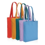 Tote bags van gerecycled canvas bedrukken 285 g/m2 EcoTrace kleur lichtblauw weergave algemeen