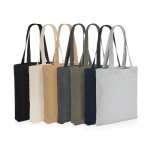 Ongeverfde gerecyclede canvas tas 285 g/m2 EcoTrace Raw kleur donkergroen weergave algemeen