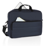 Eco laptoptas met handvat en schouderriem 15,6'' Pocket RPET kleur marineblauw tweede weergave