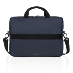 Eco laptoptas met handvat en schouderriem 15,6'' Pocket RPET kleur marineblauw vierde weergave