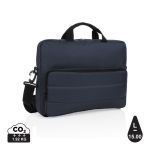 Eco laptoptas met handvat en schouderriem 15,6'' Pocket RPET kleur marineblauw