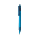 Eco pen van transparant gerecycled materiaal X8 Transparant kleur blauw