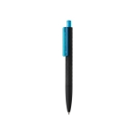 Pen zwarte basis felgekleurde clip geometrisch patroon X3 Soft Black kleur blauw