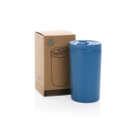 Thermos mok van gerecyclede materialen, antilek functie 300ml Vacuüm kleur blauw weergave met doos