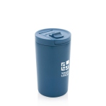 Thermos mok van gerecyclede materialen, antilek functie 300ml Vacuüm kleur blauw met afdrukgebied