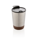 Gepersonaliseerde stalen thermosbeker met kurkbasis 300ml Eco Cork kleur zilver