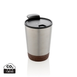 Gepersonaliseerde stalen thermosbeker met kurkbasis 300ml Eco Cork kleur zilver