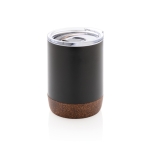 Compacte thermosbeker met kurkbodem 180ml Eco Cork Small kleur zwart