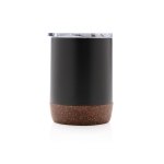 Compacte thermosbeker met kurkbodem 180ml Eco Cork Small kleur zwart derde weergave