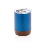 Compacte thermosbeker met kurkbodem 180ml Eco Cork Small kleur blauw