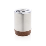 Compacte thermosbeker met kurkbodem 180ml Eco Cork Small kleur zilver