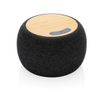 Bluetooth-speaker van bamboe en gerecycled PET NaturalBeat kleur donkergrijs