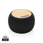 Bluetooth-speaker van bamboe en gerecycled PET NaturalBeat kleur donkergrijs