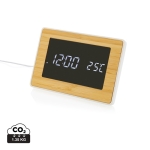 Rechthoekige bamboe klok met ABS en LED-display ForestChrono LED kleur hout