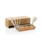 Houten multitool met 8 functies MultiTool kleur hout weergave met doos