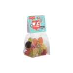 Zakje met jellybeansmix met aanpasbare verpakking 100g kleur doorzichtig