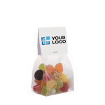 Zakje met jellybeansmix met aanpasbare verpakking 100g kleur doorzichtig hoofdweergave