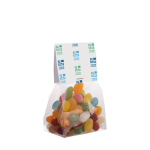 Jelly beans in zakje personaliseren met logo 100g kleur doorzichtig hoofdweergave