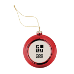 Glanzende kerstbal bedrukken met logo in full color Ø6cm kleur rood weergave met bedrukking