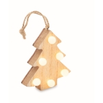 Houten kerstboom met LED-verlichting en eigen logo kleur hout tweede weergave