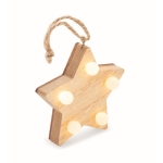 Kerstster van hout met LED-verlichting kleur hout tweede weergave