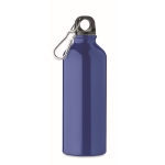 Anti-lekfles van gerecycled aluminium met karabijnhaak 500 ml kleur blauw