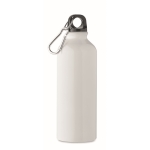 Anti-lekfles van gerecycled aluminium met karabijnhaak 500 ml kleur wit