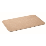 Linnen deurmat met antislip achterkant maat 58x38cm kleur beige