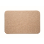 Linnen deurmat met antislip achterkant maat 58x38cm kleur beige vijfde weergave