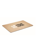 Grote antislip muismat van gerecycled papier met logo kleur beige weergave met bedrukking