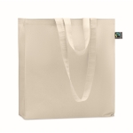 Fair trade katoenen tas bedrukken 180 g/m2 Dun FairTrade kleur beige