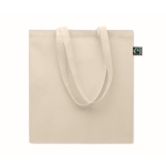 Fair trade katoenen tas bedrukken 180 g/m2 Dun FairTrade kleur beige tweede weergave