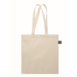 Fair trade katoenen tas bedrukken 180 g/m2 Dun FairTrade kleur beige derde weergave