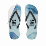 Gepersonaliseerde teenslippers met kleurenafbeelding maat 44-46 Beach Sublim kleur zwart weergave met bedrukking