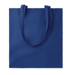 Ecologische katoenen tas scala aan kleuren met lange hengsels 180 g/m2 kleur blauw