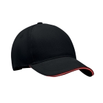 Baseball cap van stevige tweekleurige katoenen keperstof 260 g/m2 kleur rood