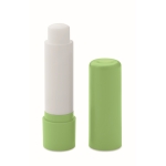 Veganistische vanille lippenbalsem in gerecycled ABS-doosje SPF10 kleur limoen groen