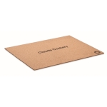 Kurken placemat met logo 40x30 cm met detail in de hoek kleur beige hoofdweergave