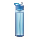 anti-lek drinkflessen bedrukken met rietje voor sport 650ml Tritan Renew™ kleur doorzichtig blauw tweede weergave