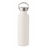 Drinkfles van gerecycled aluminium met anti-lekdop en handvat 500ml kleur wit