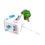 Lollies in verschillende smaken in kubus verpakking 10 g kleur wit