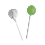 Lolly in ronde vorm en diverse smaken met transparante folie kleur appel