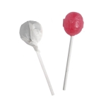 Lolly in ronde vorm en diverse smaken met transparante folie kleur aardbei