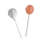 Lolly in ronde vorm en diverse smaken met transparante folie kleur mandarijnsmaak