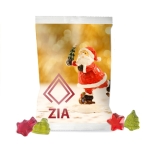 Zakje jelly beans met fruitsmaak in kerstvormpjes kleur wit