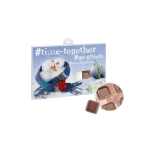 Recyclebare adventskalender met 24 Fairtrade chocolaatjes A5 kleur wit