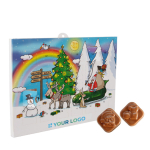 Klassieke adventskalender met 24 melkchocolaatjes A5 kleur wit vierde weergave