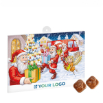 Klassieke adventskalender met 24 melkchocolaatjes A4 kleur wit